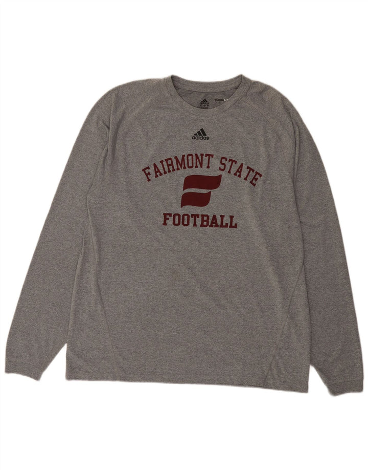 Adidas Uomo Fairmont Graphic Top Manica Lunga XL Grigio Poliestere