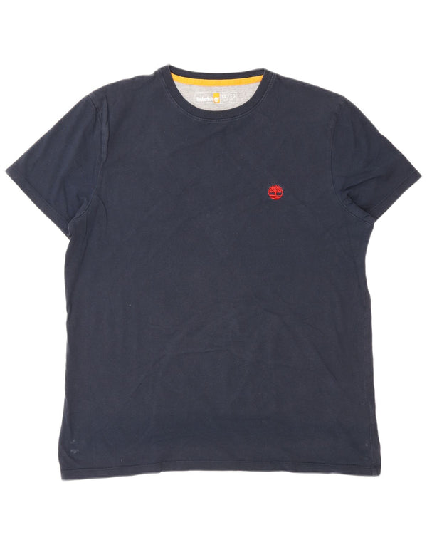 T-shirt da uomo slim fit Timberland Top XL in cotone blu navy