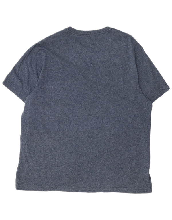 Eddie Bauer Mens Graphic T-Shirt Top Large Navy Blue Flecked Cotton