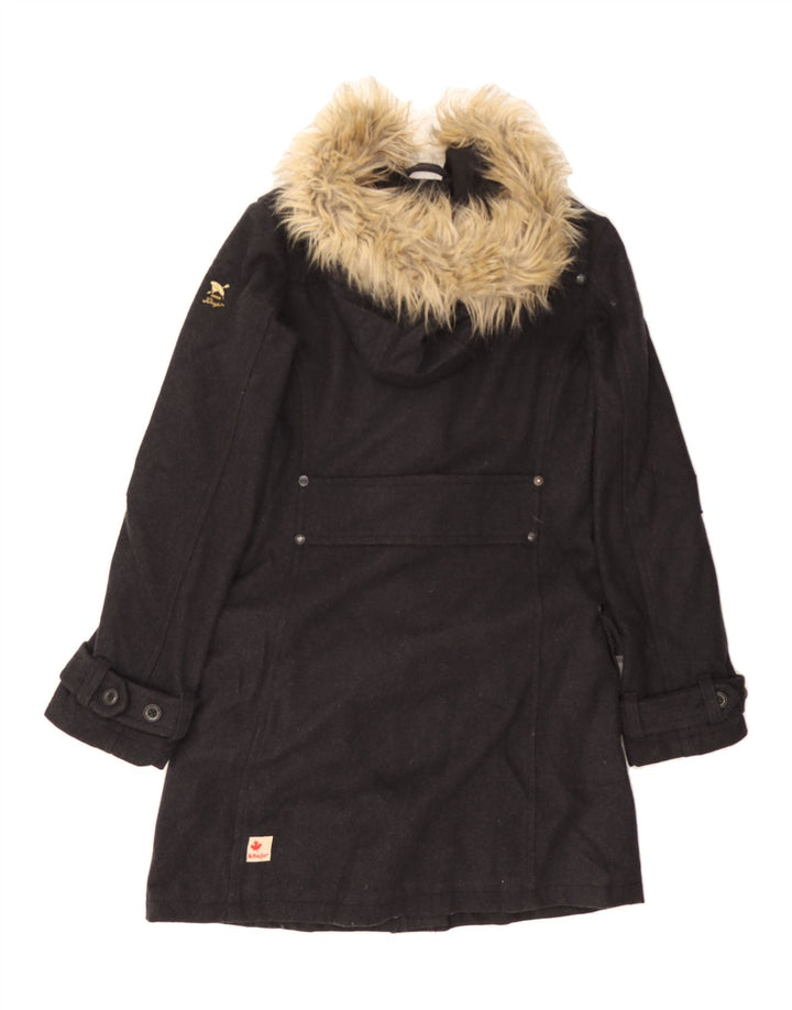 KHUJO Womens Hooded Duffle Coat UK 14 Medium Grey Wool Vintage KHUJO and Second-Hand KHUJO from Messina Hembry 