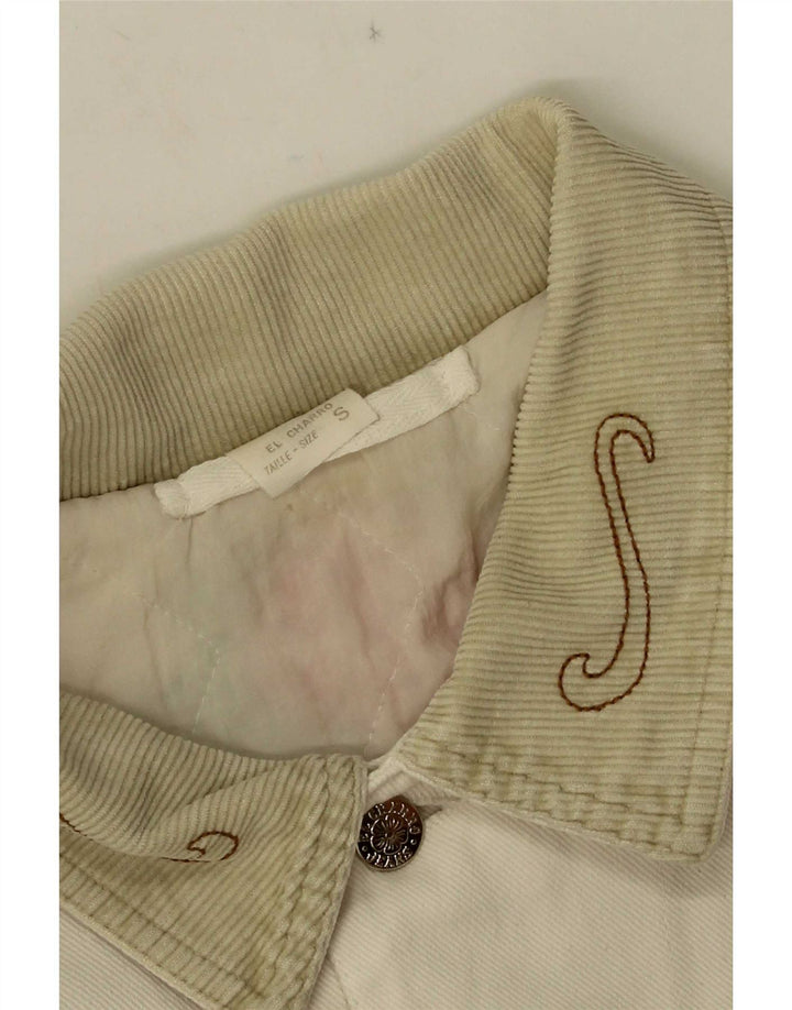 Giacca di jeans da uomo El Charro UK 36 Piccolo floreale bianco