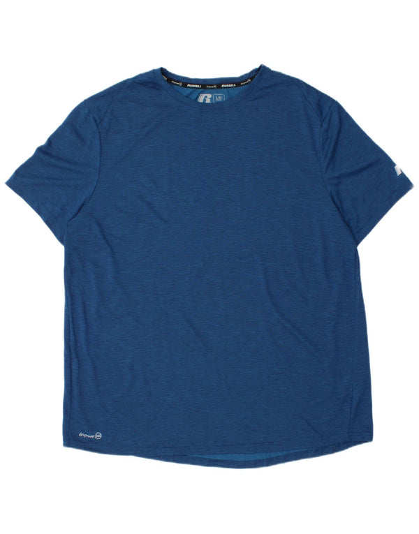 T-shirt da uomo Dri-Power Russell Athletic Top UK 42/44 grande poliestere blu