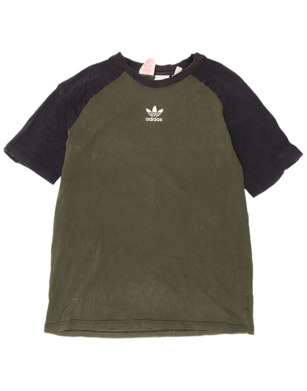 T-shirt Adidas da bambino 15-16 anni in cotone color block verde