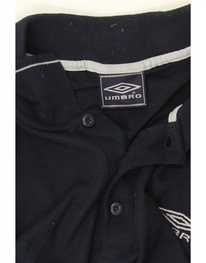 Polo Umbro da uomo grande in poliestere blu navy
