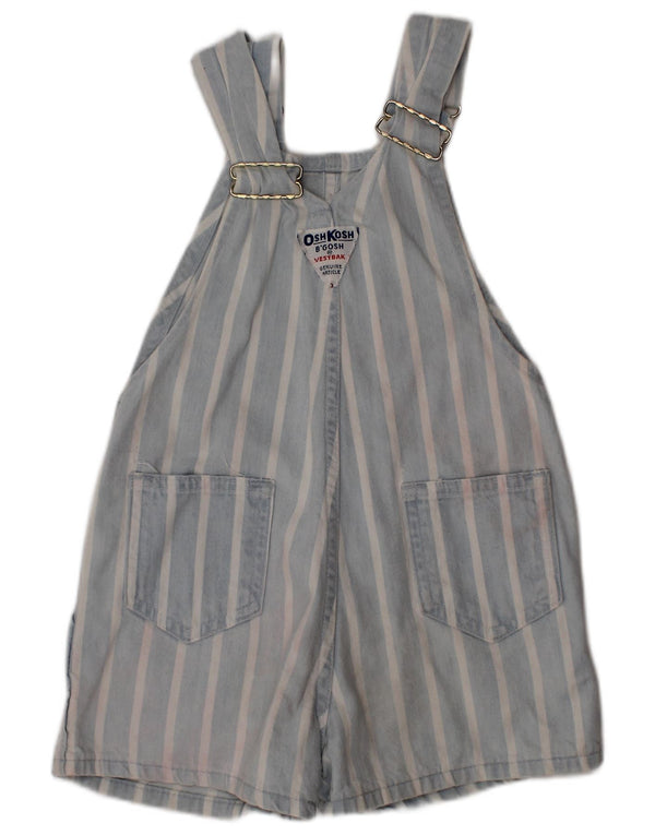Pantaloncini di jeans salopette da bambino Osh Kosh 3-4 anni W22 cotone a righe blu