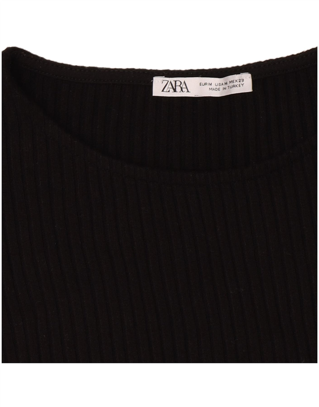 T-shirt corta da donna Zara UK 12 media nera
