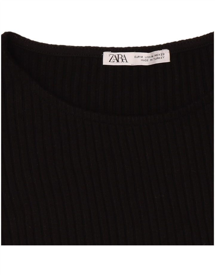 T-shirt corta da donna Zara UK 12 media nera