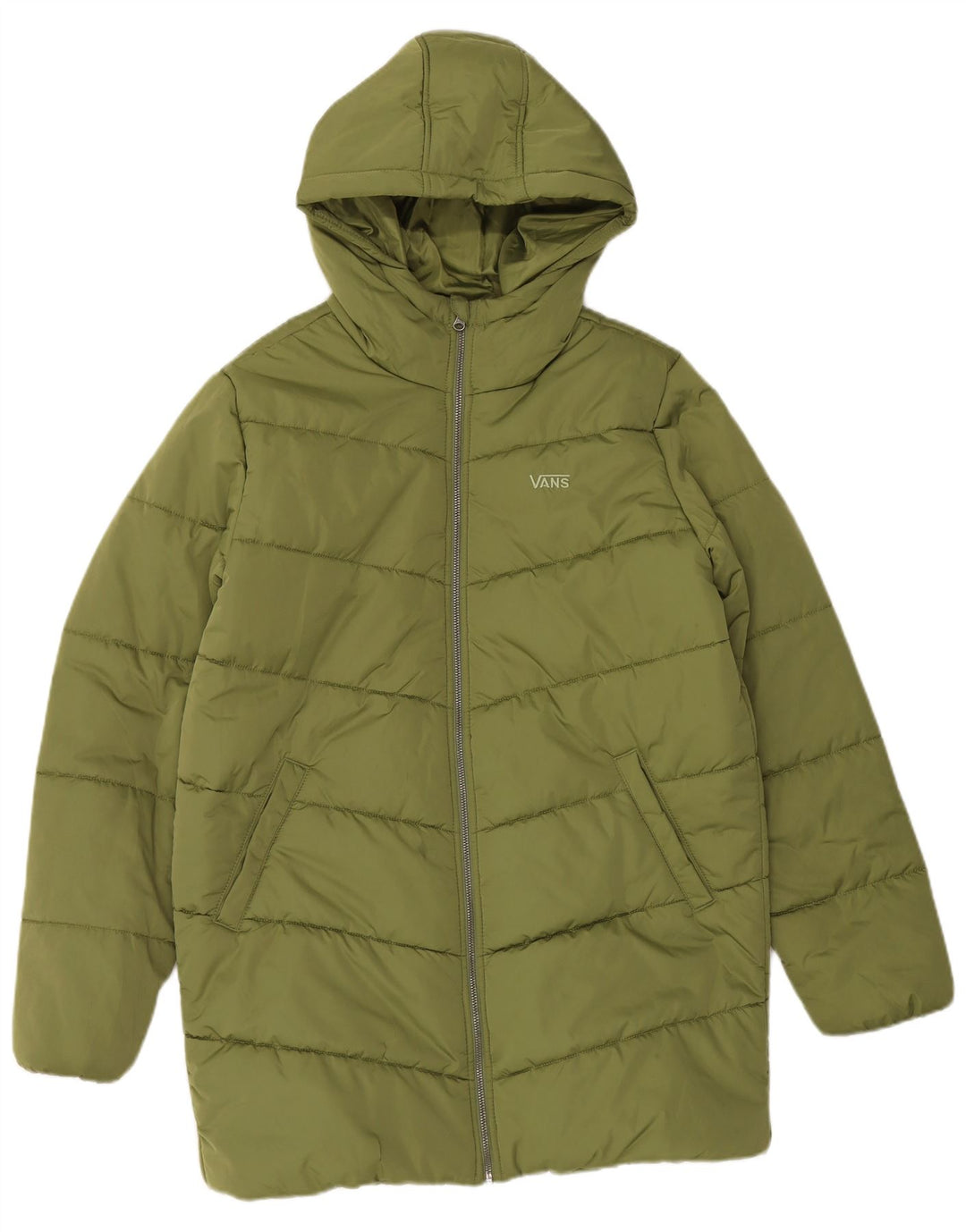 Cappotto imbottito con cappuccio da donna Vans UK 16 grande verde