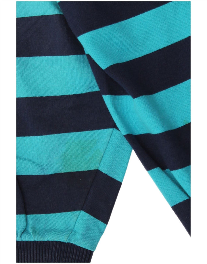 Felpa da uomo vintage maglione XL in cotone a righe blu navy