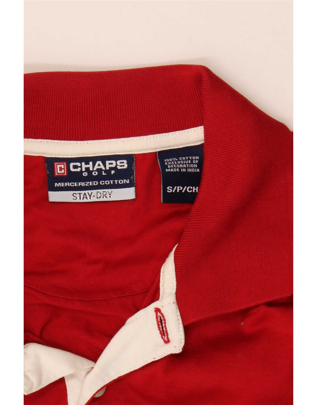 Polo da golf da uomo Chaps piccola rossa in cotone