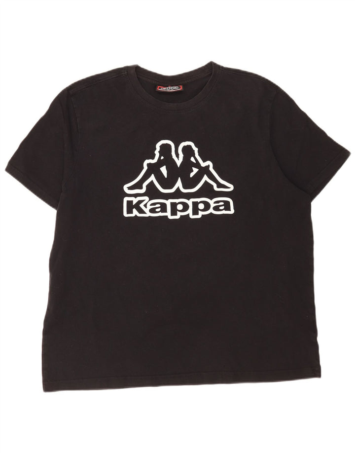 T-shirt grafica da uomo Kappa Top grande in cotone nero