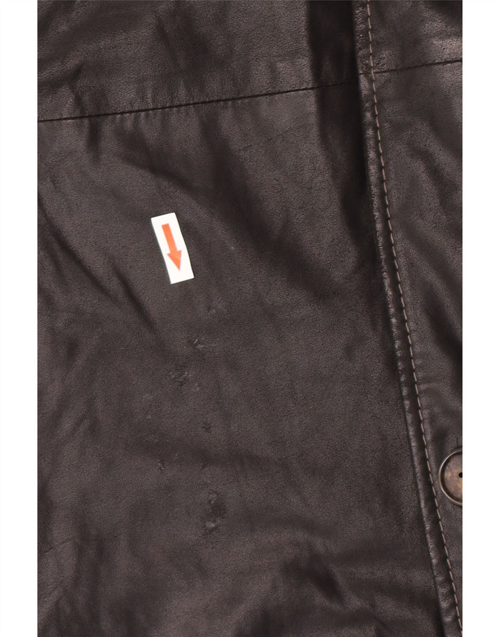 Cappotto in pelle vintage da uomo IT 58 4XL Pelle nera