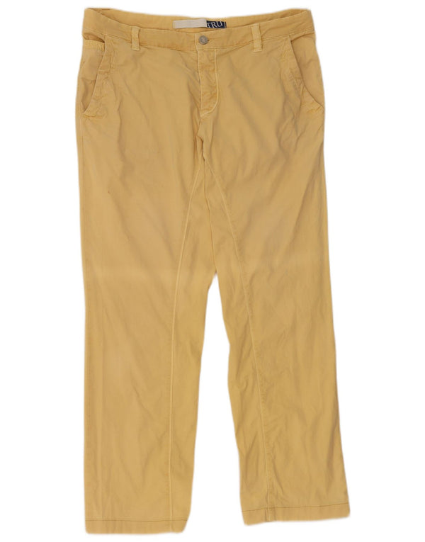 Pantaloni Chino Dritti Donna Trussardi IT 52 2XL W34 L29 Cotone Giallo