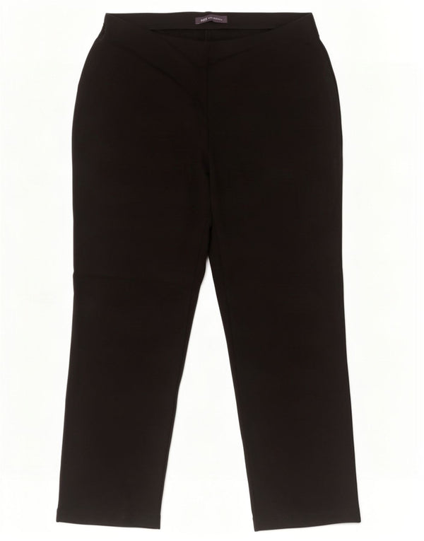 Marks & Spencer Womens Straight Casual Trousers UK 12 Medium W30 L27 Black