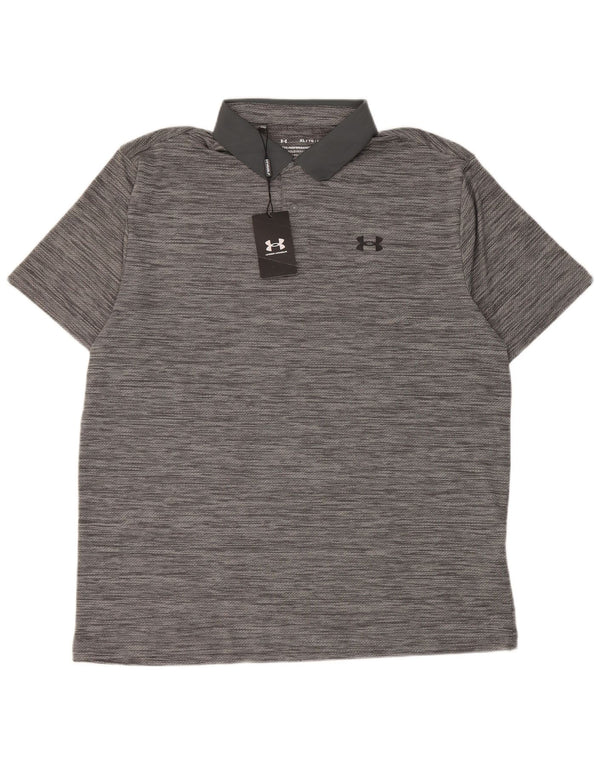 Polo da uomo Under Armour XL poliestere screziato grigio