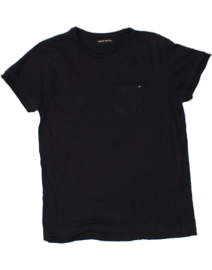 VINTAGE Mens T-Shirt Top Small Navy Blue Cotton Vintage Vintage and Second-Hand Vintage from Messina Hembry 