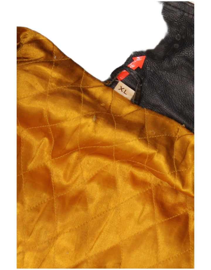 Giacca in pelle vintage da uomo UK 42 XL in pelle nera