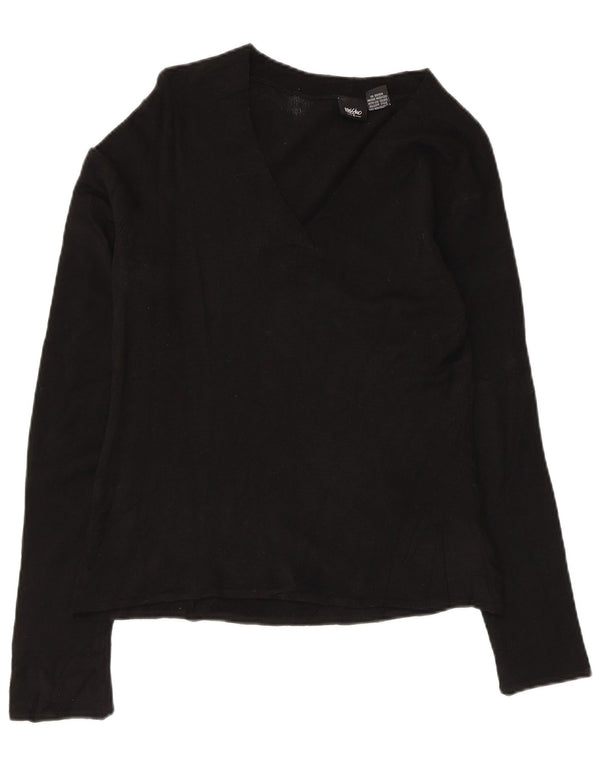 Mossimo Top da donna a maniche lunghe UK 14 Large Nero Acrilico