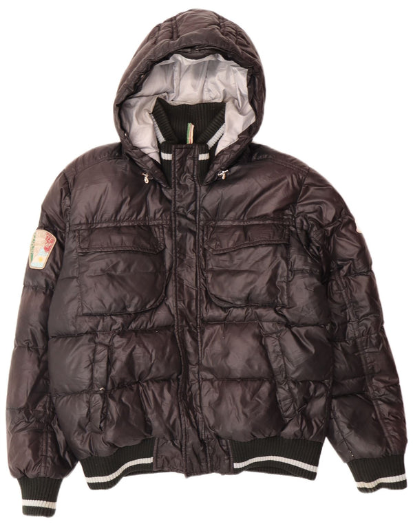 DOLOMITE Giacca imbottita con cappuccio grafica da uomo UK 38 poliestere nero medio