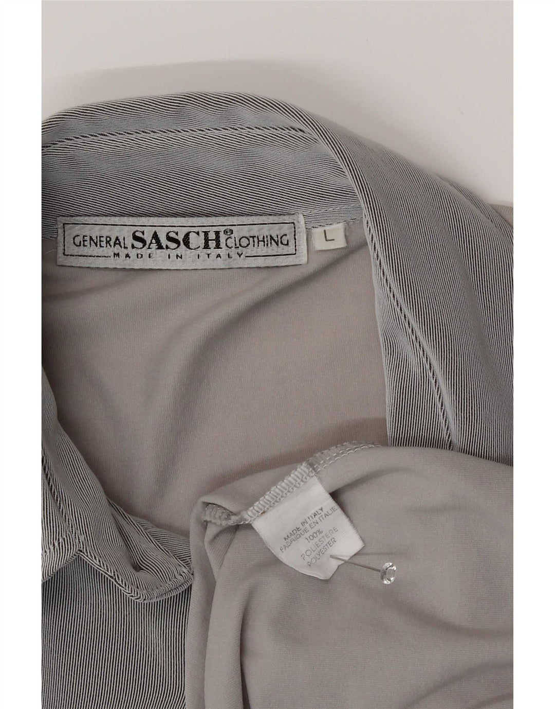Camicia a maniche corte da uomo Sasch Large in poliestere color block grigio