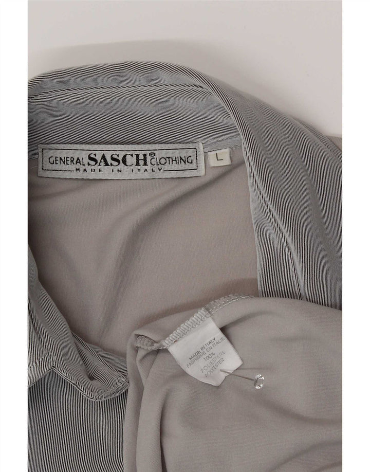 Camicia a maniche corte da uomo Sasch Large in poliestere color block grigio