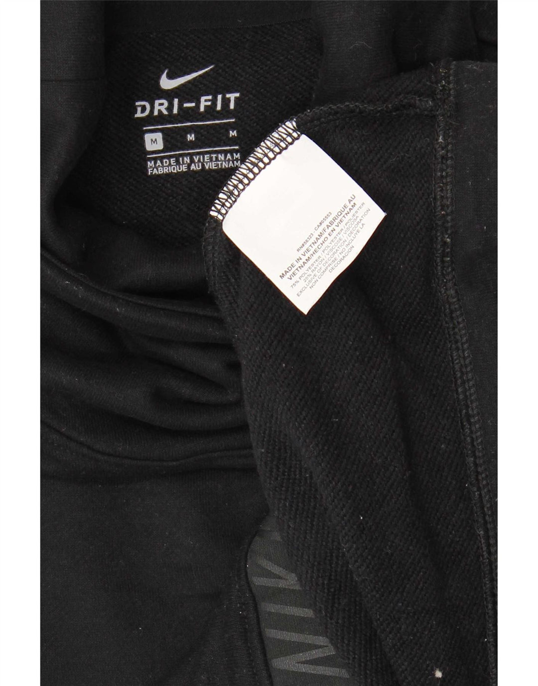Felpa grafica Nike Dri Fit da donna UK 14 Medium Nero Poliestere