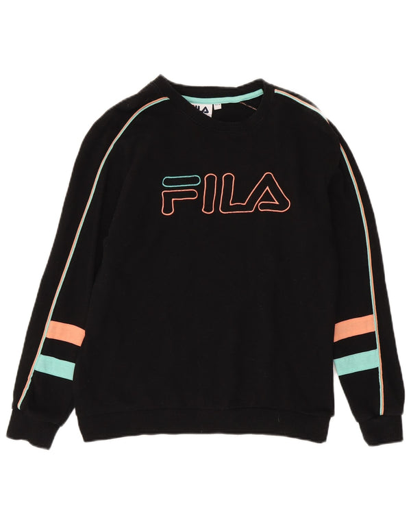 Felpa grafica da donna Fila Jumper UK 8 Small Cotone nero