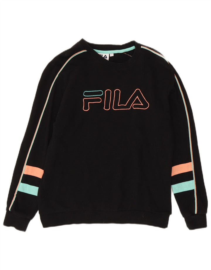 Felpa grafica da donna Fila Jumper UK 8 Small Cotone nero