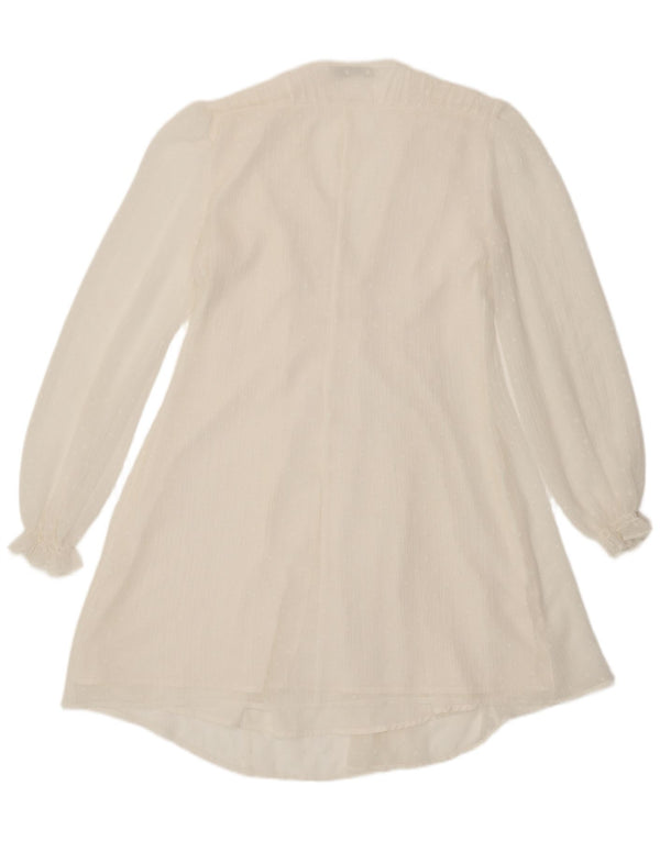 Abito impero a maniche lunghe da donna Zara UK 10 piccolo bianco