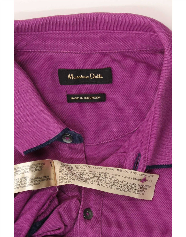 Polo da uomo Massimo Dutti XL in cotone viola
