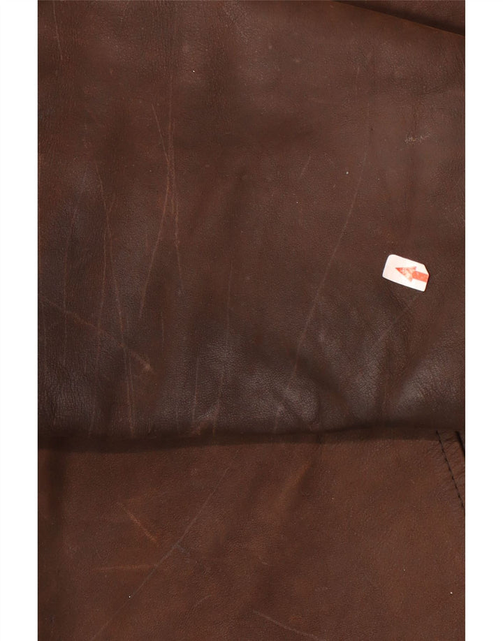 Nuova collezione Giacca in pelle scamosciata da uomo UK 44 2XL Pelle marrone