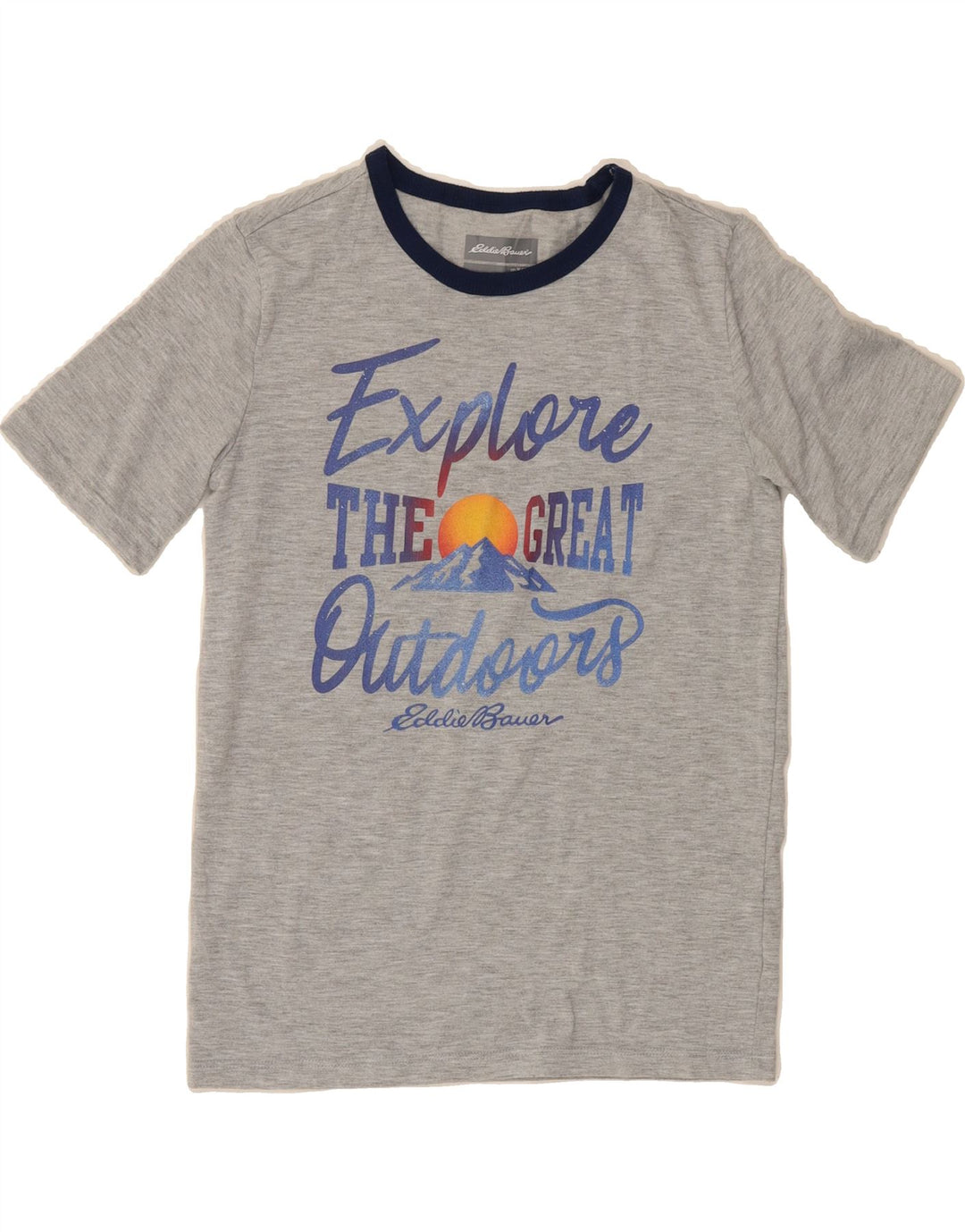 EDDIE BAUER Boys Graphic T-Shirt Top 10-11 Years Medium Grey Vintage Eddie Bauer and Second-Hand Eddie Bauer from Messina Hembry 