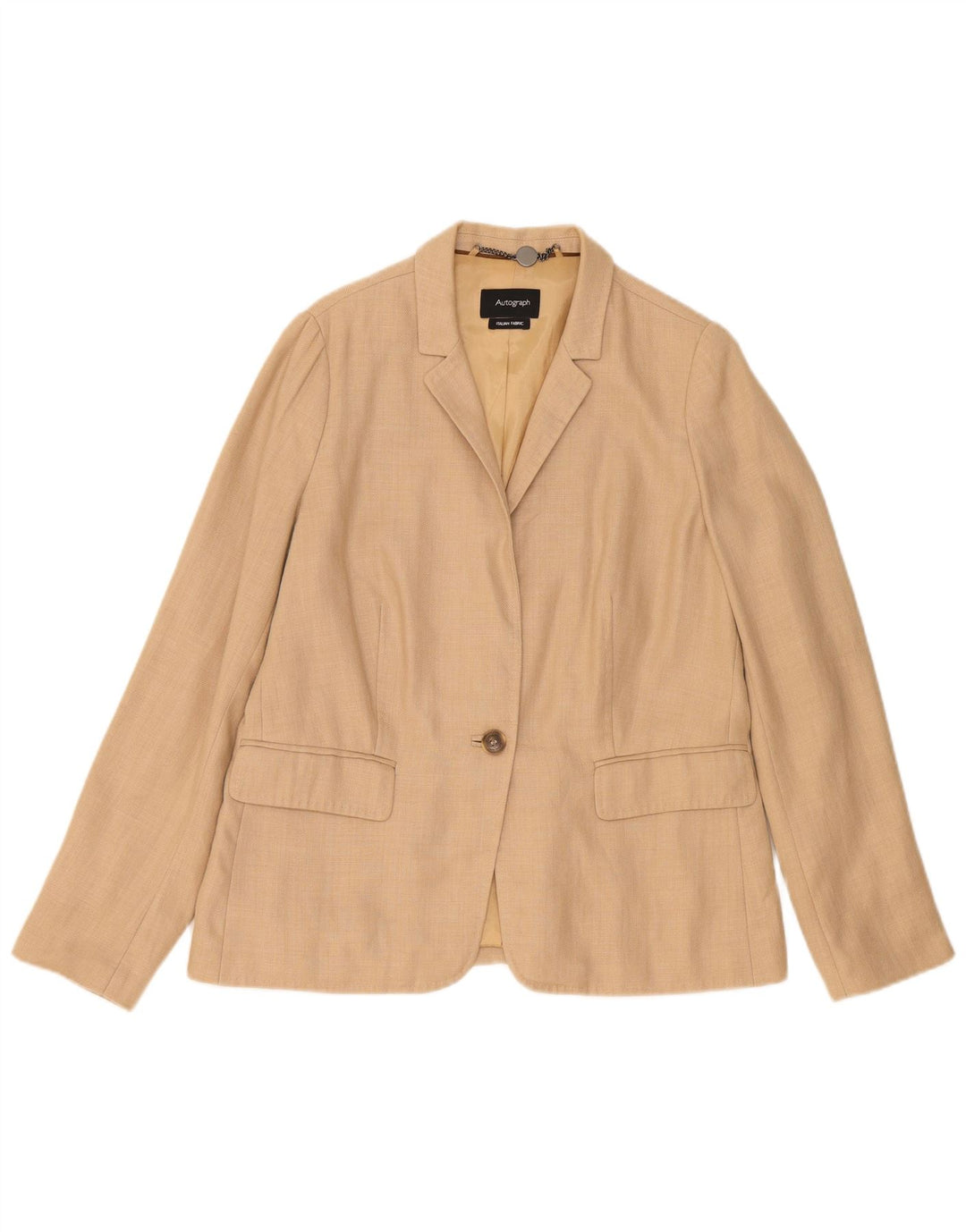 Giacca blazer da donna Marks & Spencer Autograph a 1 bottone UK 14 grande Beige