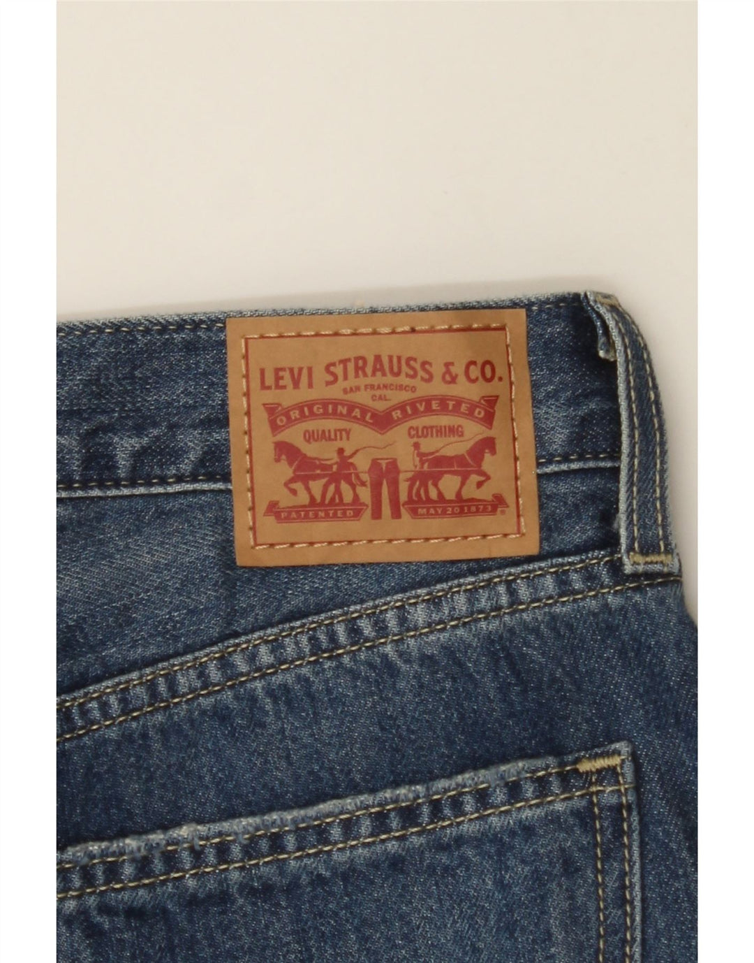LEVI'S Womens Distressed Low Straight Jeans W26 L30 Blue Cotton Vintage Levi's and Second-Hand Levi's from Messina Hembry 