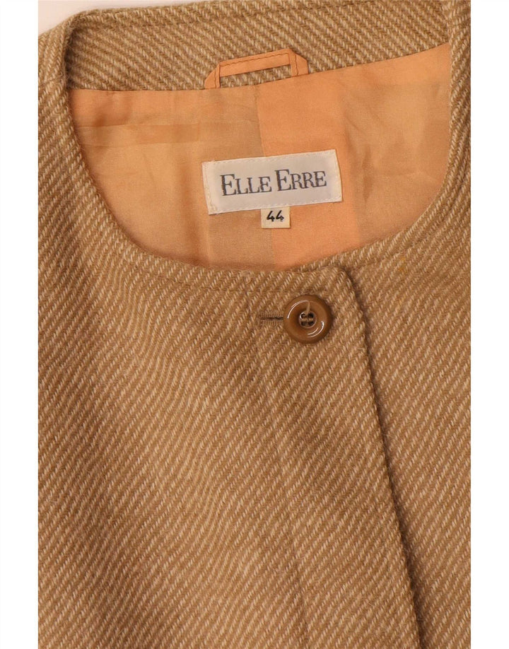 Giacca blazer lunga da donna Elle Erre IT 44 Gessato beige medio