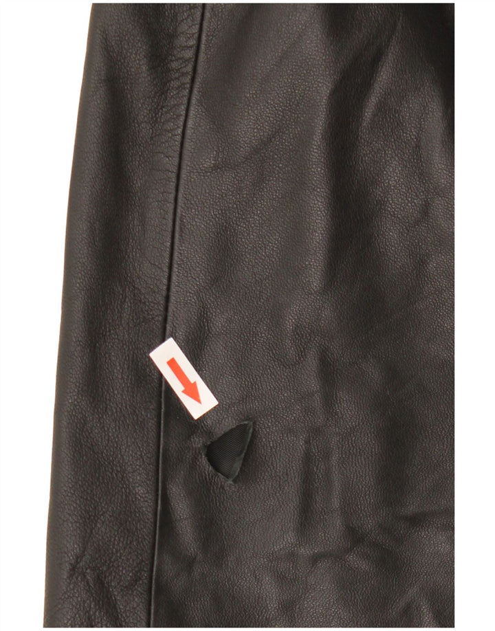 Gonna in pelle vintage da donna W32 grande nera