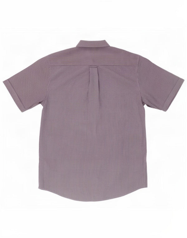 Camicia a maniche corte da uomo James Perse in poliestere a quadri blu piccolo