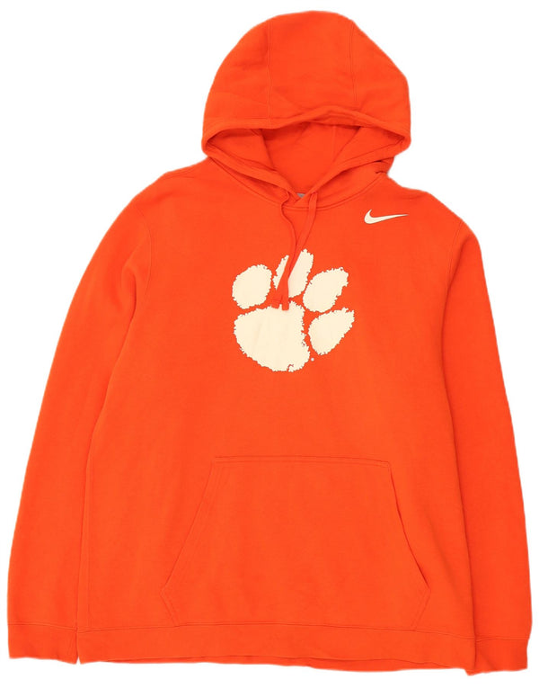 Felpa con cappuccio grafica Nike Clemson Tigers da uomo XL in cotone arancione