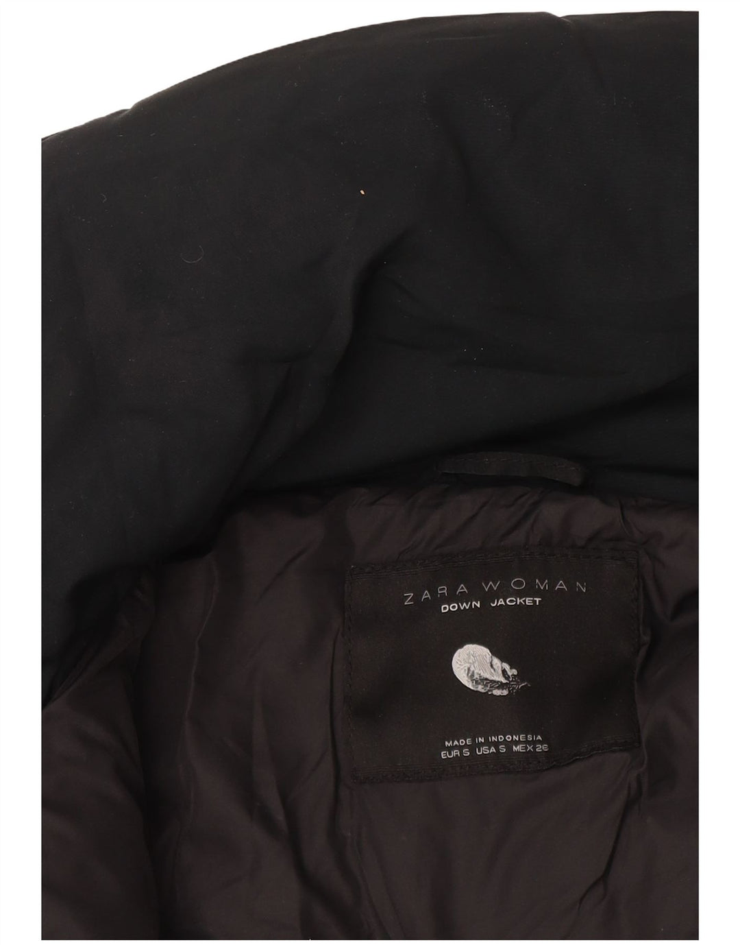 Cappotto imbottito con cappuccio da donna Zara UK 10 piccolo blu navy