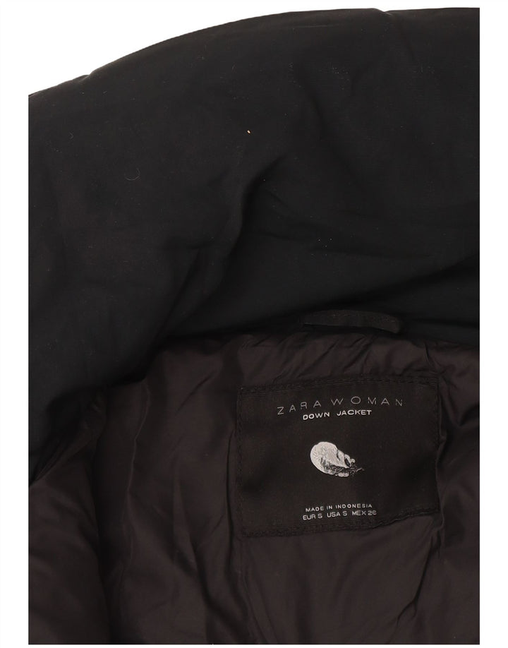 Cappotto imbottito con cappuccio da donna Zara UK 10 piccolo blu navy