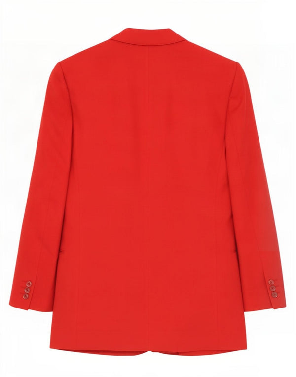 Giacca blazer doppiopetto vintage da uomo IT 48 lana vergine rossa media