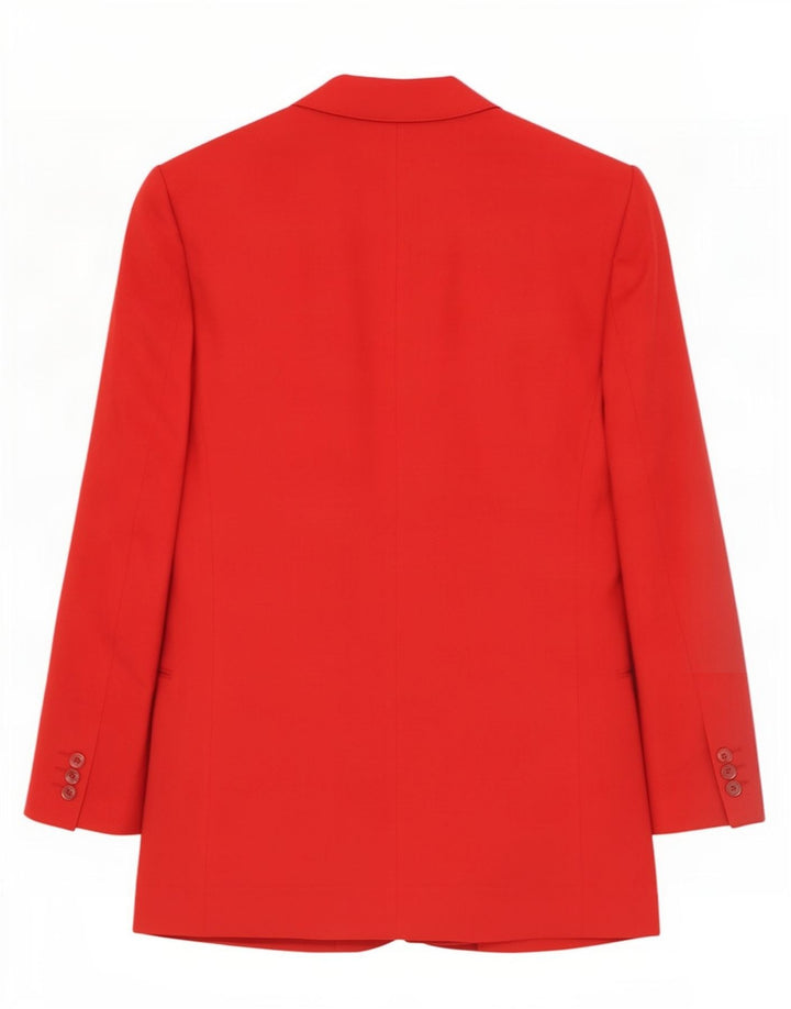 Giacca blazer doppiopetto vintage da uomo IT 48 lana vergine rossa media