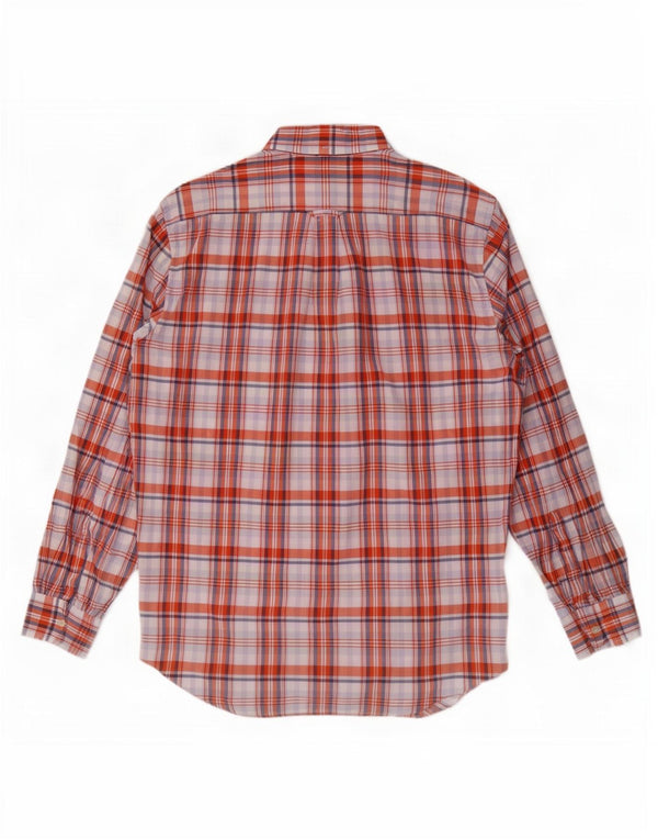 Gant Camicia da uomo vestibilità regolare taglia 41/42 16 1/2 grande cotone a quadri rossi