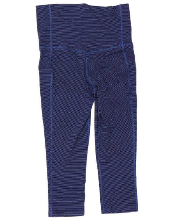Leggings Capri da donna Dri Fit a vita alta Nike UK 10 piccolo gessato blu
