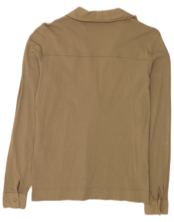 Polo a maniche lunghe da donna Reiss UK 14 cotone beige medio