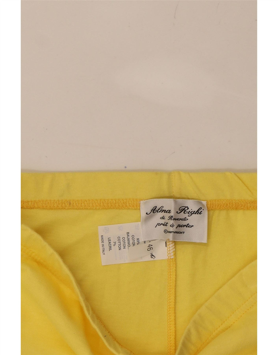 VINTAGE Womens Leggings IT 46 Large  Yellow Cotton Vintage Vintage and Second-Hand Vintage from Messina Hembry 