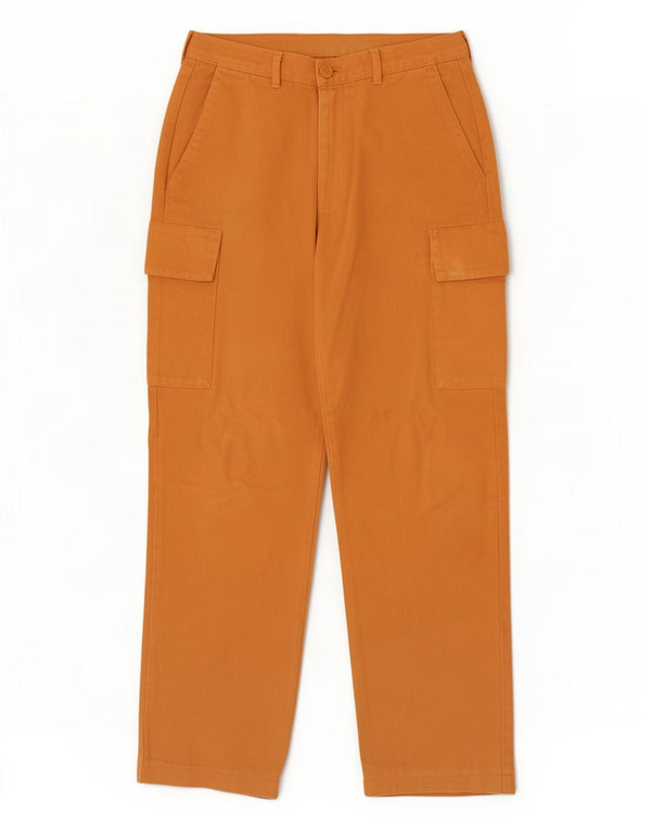 Pantaloni cargo dritti da uomo Benetton IT 48 Medium W30 L30 Cotone arancione