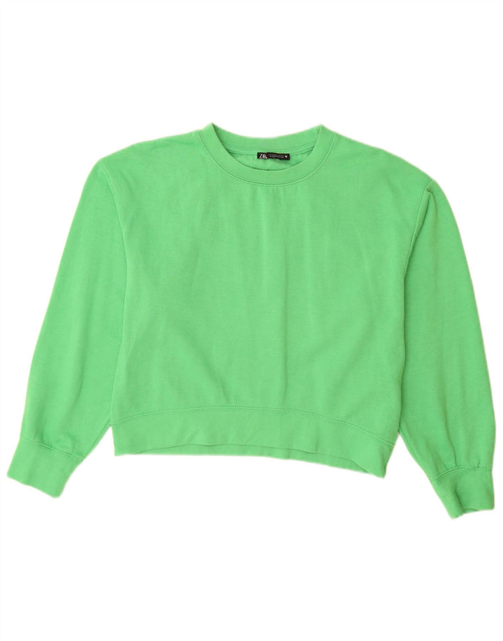 Felpa da donna Zara UK 10 piccola verde poliestere