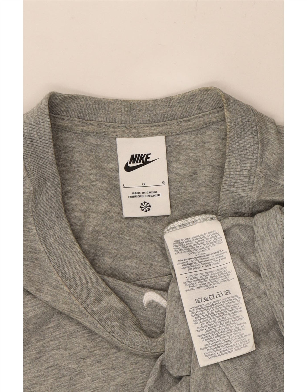 NIKE Mens T-Shirt Top Large Grey Cotton Vintage Nike and Second-Hand Nike from Messina Hembry 