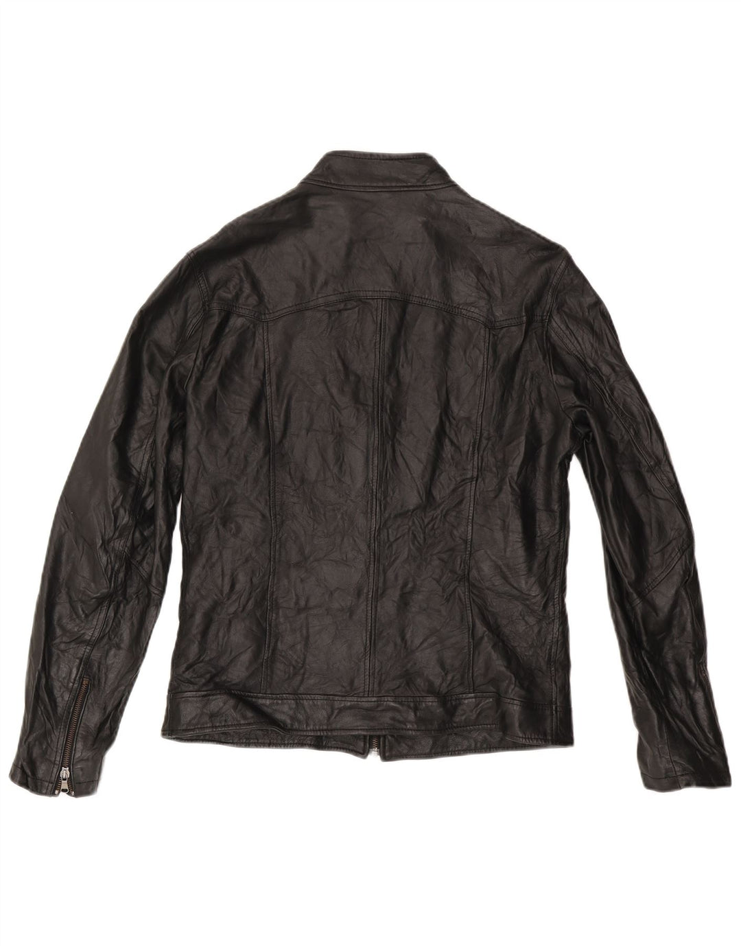 Giacca in pelle vintage da uomo UK 38 in pelle nera media